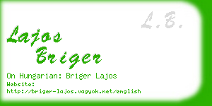 lajos briger business card